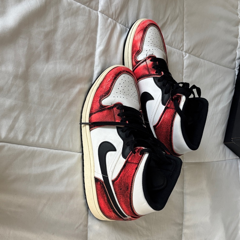 Nike Kids Red and White High-Top Sneakers
